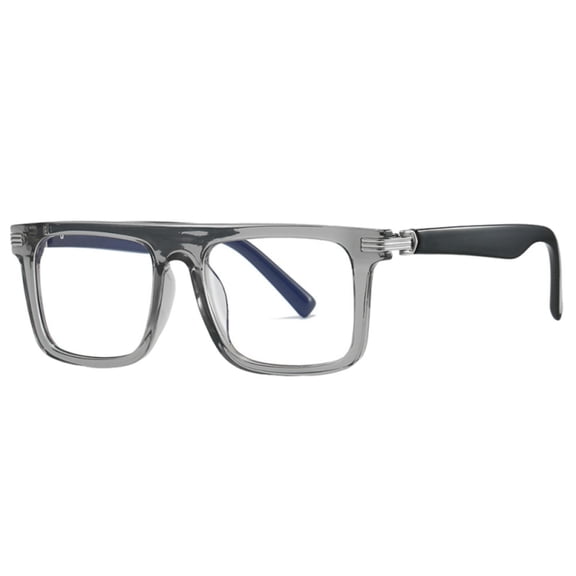 HEVRJEWJD Glasses Clear Lens Women Men Oversized Frame | Lightweight,Tangle-free Design,Retro Vintage Style Grey 14.5cm