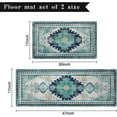 thumbnail image 2 of Teal Bohemian Boho Kitchen Mats for Floor, Green Blue Turquoise Kitchen Rugs Set of 2 Carpet Area Rug, Retro Vintage Farmhouse Boho Kitchen Decor and Accessories Stuff, 17x30 and 17x47 Inch, 2 of 7