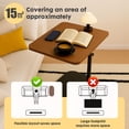 thumbnail image 3 of PinkSheep Small Side Table Couch End Table Accent Table Tray Table Little Table for Living Room Small Spaces, Walnut, Height Adjustable, 3 of 8