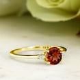 thumbnail image 4 of Gem Stone King 10K Yellow Gold Red Garnet and White Created Sapphire Solitaire Engagement Ring for Women (1.03 Cttw, Round 6MM, Gemstone January Birthstone, Size 9), 4 of 6