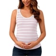 thumbnail image 4 of qolati Maternity Nursing Tank Tops with Built in Bra Women Sleeveless Casual Pregnancy Tee Ribbed Knit Crew Neck Workout Shirt Vest Beige L, 4 of 5