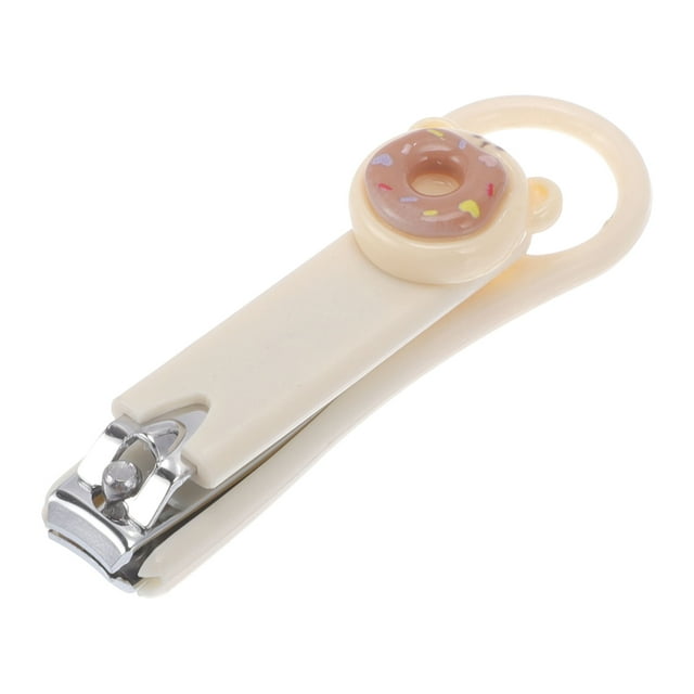 Unique Bargains 1 Pc Cortauñas con Patrón de Donut Cortauñas para Uñas de los Pies 3.15"x0.98" Beige Marrón