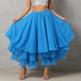 thumbnail image 2 of Easter Carnival Elegant Flowy Chiffon Tiered High Slit Belly Dance Performance Wrap Skirt For Carnival Shows And Stage, 2 of 8