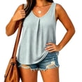 thumbnail image 5 of BUIGTTKLOP Plus Size Tank Tops for Women Plain Sleeveless Shirts Deep V Neck Dresy Casaul Bouses Pleated Tunic Tops, 5 of 5