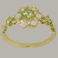 thumbnail image 2 of LBG British Made 9k Yellow Gold Ring with Natural Peridot & Opal Womens Engagement Ring - 33 size options - Size 7.25, 2 of 7