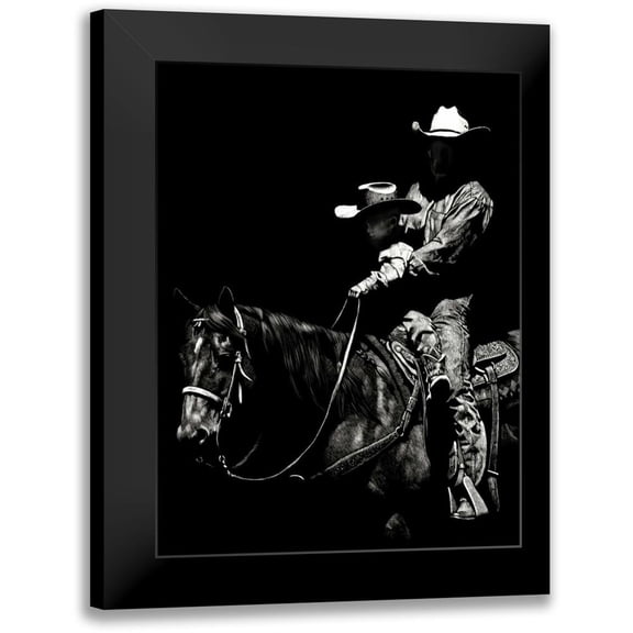 Chapman, Julie T. 12x14 Black Modern Framed Museum Art Print Titled - Scratchboard Rodeo II