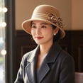 thumbnail image 7 of Slccxzc Elegant Adjustable Fedora Flower Decorated Bowler Hat Versatile Simple Design Dome Top Hat For Party, 7 of 7