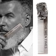 thumbnail image 2 of Peine portátil de bolsillo de acero inoxidable con forma de caballero para afeitar barba y bigote., 2 of 14