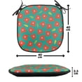 thumbnail image 3 of Floral Chair Seating Cushion, Small Flowers and Leaves Blooming Vintage Print, Soft Seat Pads for Office with Anti-slip Backing, 16"x16", Vermilion Dark Seafoam, by Ambesonne, 3 of 3