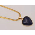 thumbnail image 2 of Choker Necklace Gold Tone Blue Sandstone Healing Crystal Heart Necklace, 2 of 4