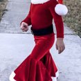 thumbnail image 4 of Ropa De Navidad Para Niños, Traje De Papá Noel De Navidad De Terciopelo Con Parte Inferior De Campana De Manga Larga, Conjunto De Trajes De 4 Uds Para Bebé De 2 A 5 Años, Regalo Yuarrent HA046754-04, 4 of 6