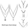 thumbnail image 4 of Cadena de bloqueo Qarigey 2 uds collar reutilizable colgante de cerraduras Tipo punk, 4 of 6