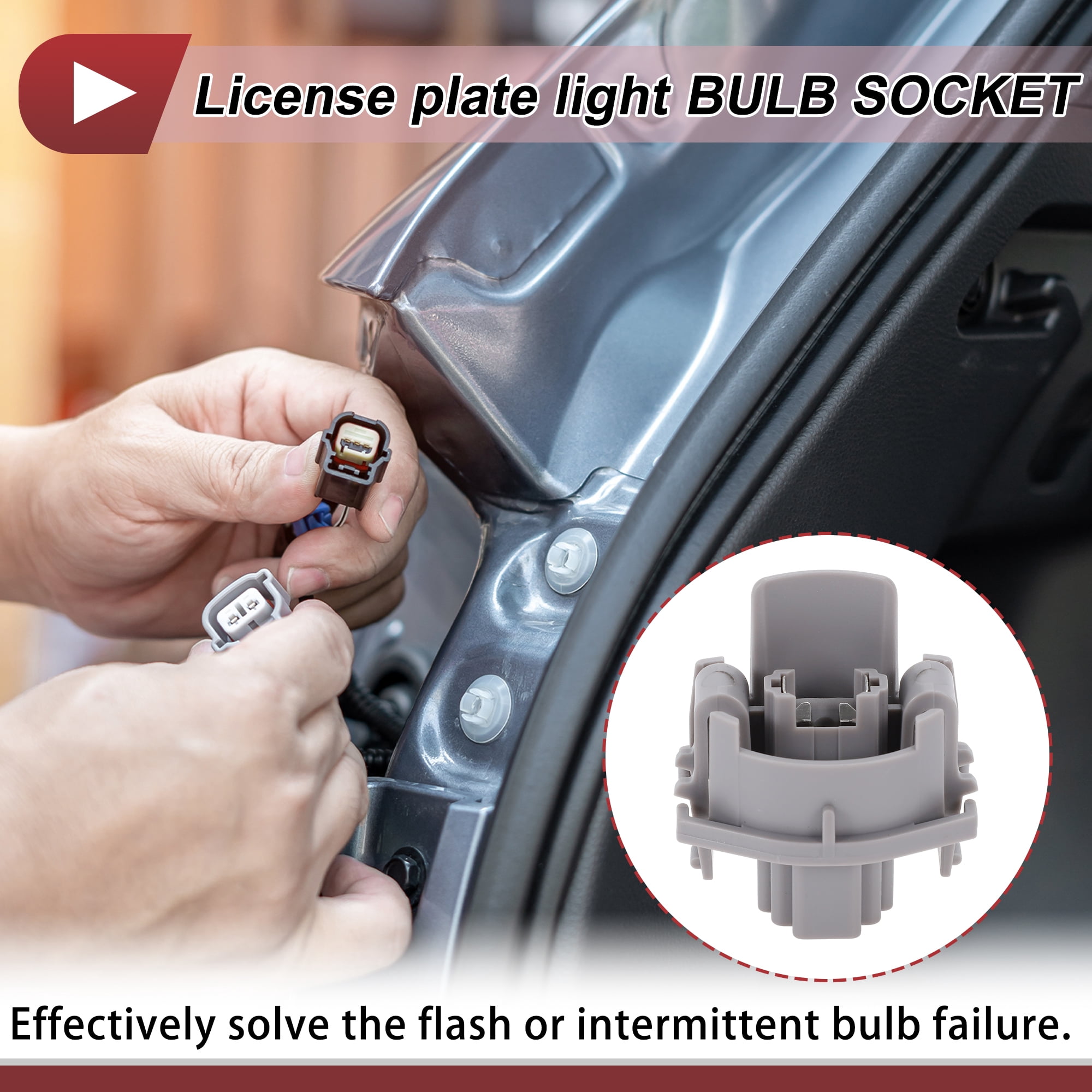 Unique Bargains License Plate Light Socket for Honda Civic Sedan 1999-2011 1Pcs