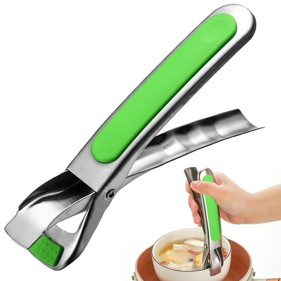 Stainless Steel Hot Plate Gripper Clip, Anti-Scalding Gripper Tong, Multi-Purpose Hot Bowl Dish Plate Clamp Holder, Non-Slip Grip for Moving Hot Items from Microwave Oven, Durable Kitchen Tool