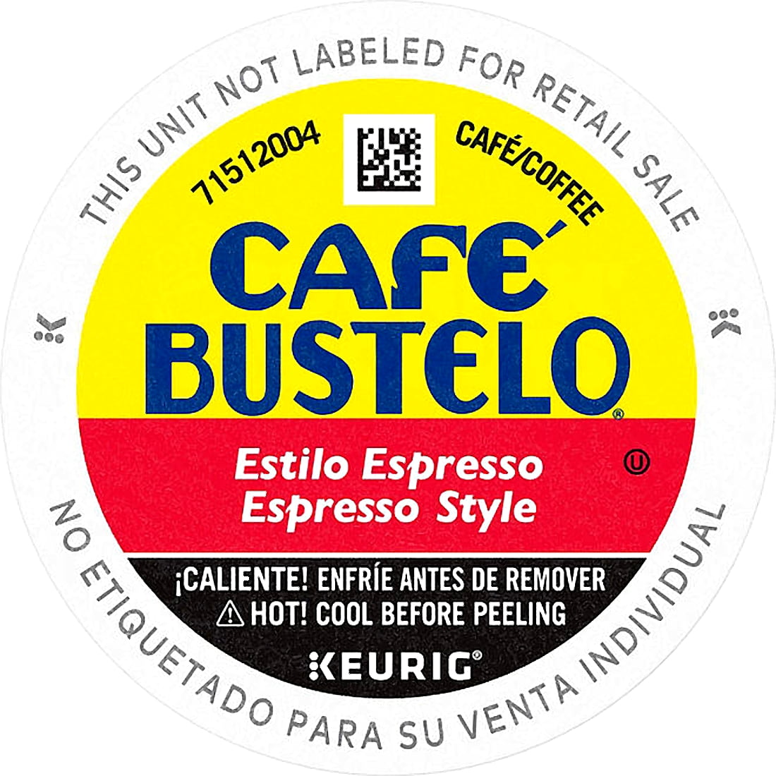 Café Bustelo, Espresso Style Dark Roast Coffee, Keurig K-Cup Pods, 100% Dark Roast Coffee - 80 Count