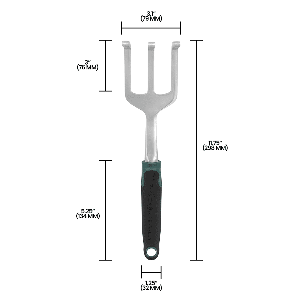 Zenport 15308A 3-Prong Cultivator, 14-Inch, Black - 12 Pack