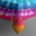 thumbnail image 5 of Colorful Tie Dye Circular Pattern Square Tablecloth,Waterproof Square Table Cover,Wipeable Spillproof Washable Table Cover for Home Kitchen Party Decor 42"X42"(107x107cm), 5 of 6