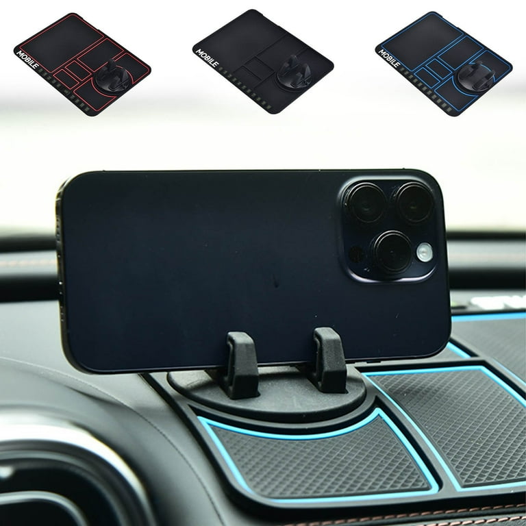 Alfombrilla Antideslizante Para Coche Multifunción | Soporte De Teléfono Giratorio 360° + Placa De Estacionamiento Temporal