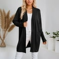 thumbnail image 2 of Sweaters for Women Trendy Knit Long Sleeve Cardigan Solid Color Fall Outerwear, 2 of 5