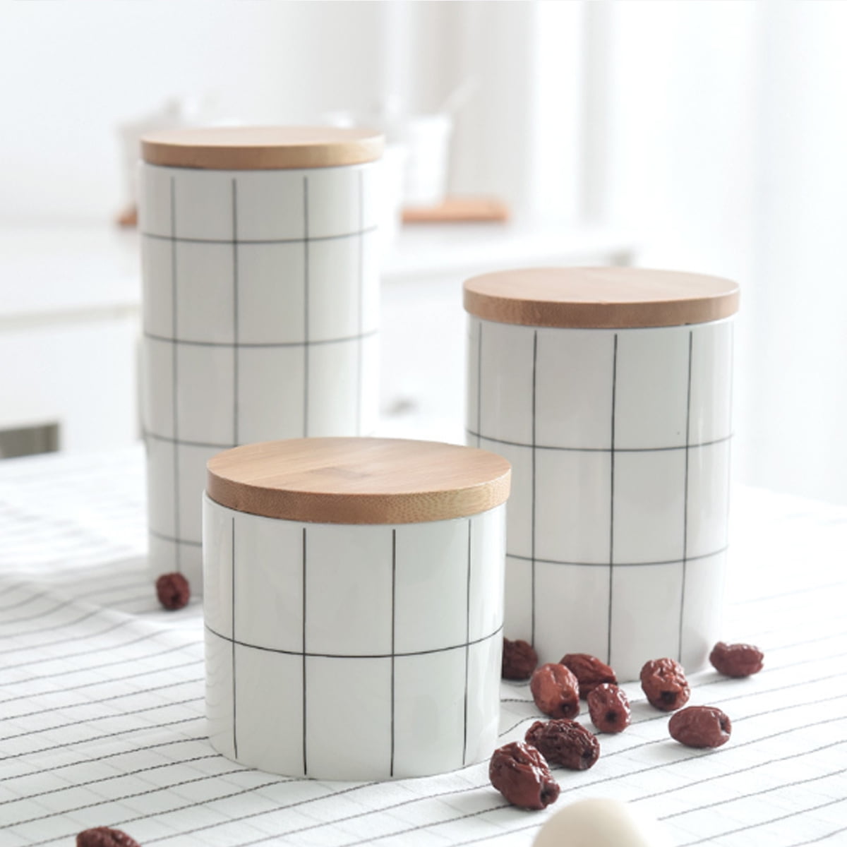 Ceramic Tea Coffee Sugar Food Storage Canisters Lids Jars Ceramic Tea Coffee Sugar Food Storage