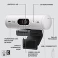thumbnail image 6 of Logitech Brio 500 Full HD Webcam: Auto Light Correction, Auto-Framing, Viewing, Noise Reduction Mics, Privacy Webcam, for Microsoft Teams, Google Meet, Zoom - White, 6 of 9