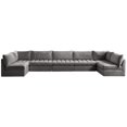 thumbnail image 1 of Meridian Furniture Jacob Grey Velvet Modular Sectional, 1 of 5
