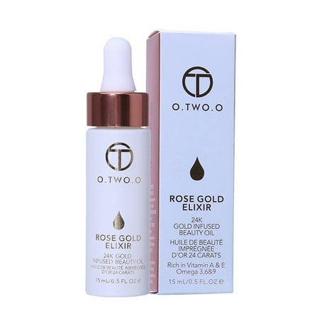 Rose Gold Foil Essence Oil Lip Makeup Base Essence Nourishing Skin Brighten Makeup Foundation Primer Moisturizing Face Oil/15 (Best Foundation To Brighten Skin)