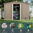 thumbnail image 5 of ASJMR 8x6x6 FT Outdoor Storage Shed Metal Garden Tool Shed With Sliding Lockable Doors & Ventilation for Backyard Patio Lawn,Brown, 5 of 6