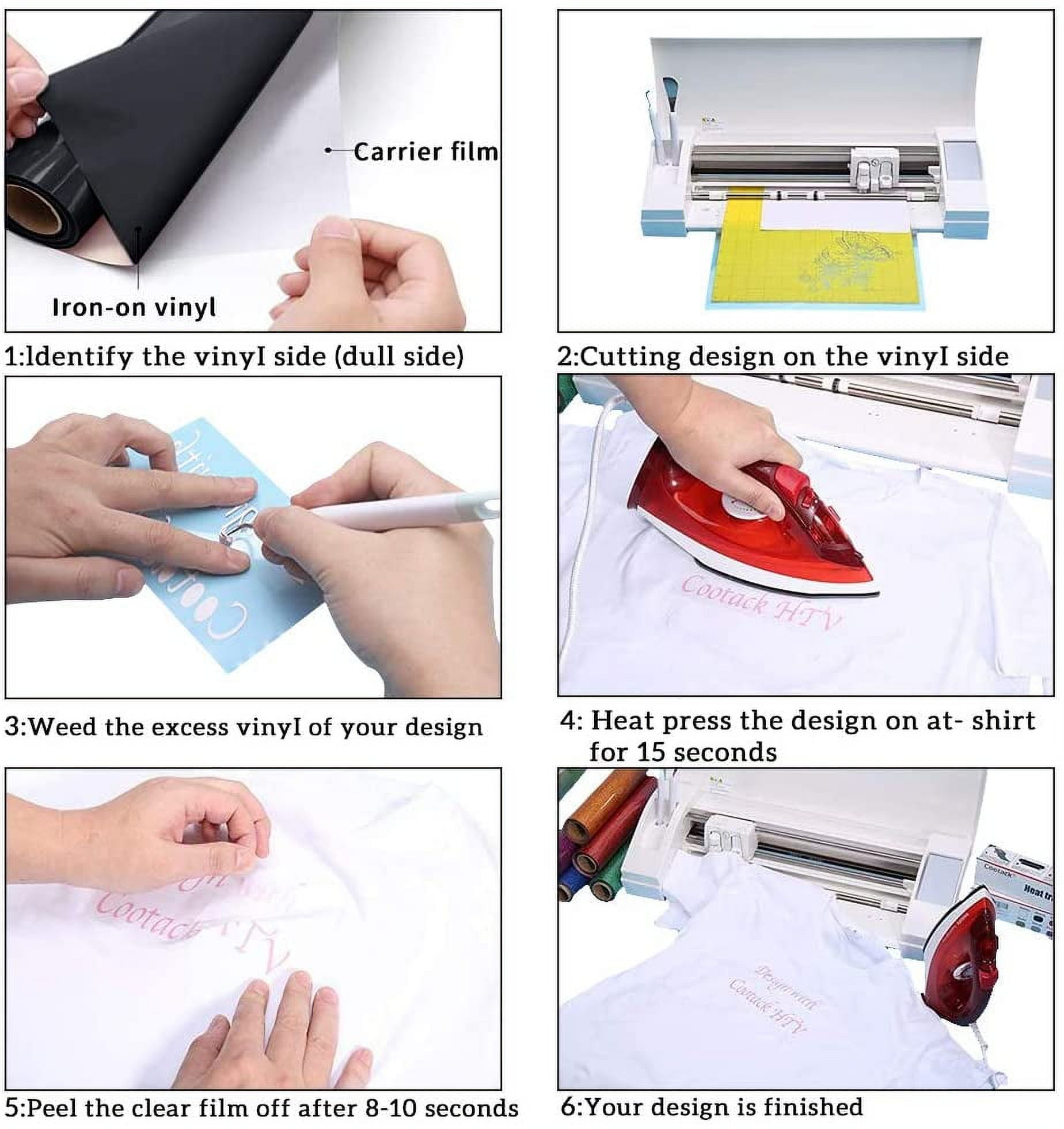 1 Roll Heat Transfer Vinyl Sheets Iron On Vinyl for T-Shirt Clothes Fabric Decoration White 30cm 5m/roll