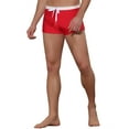 thumbnail image 4 of INSPIRE CHIC Men's Solid Color Elastic Waist Summer Pool Swimwear Shorts Red 30, 4 of 5