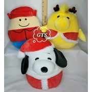 Squishmallow 8" Snoopy Charlie Brown Woodstock 3 PC Christmas Plush