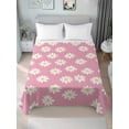 thumbnail image 4 of Twin XL Flat Sheet 66"x102", White Pink Daisy Soft Lightweight Bedding Flat Sheets Only, Spring Summer Floral Farmhouse Brushed Microfiber Top Bed Sheet, Breathable StainResistant Bedsheets, 4 of 9