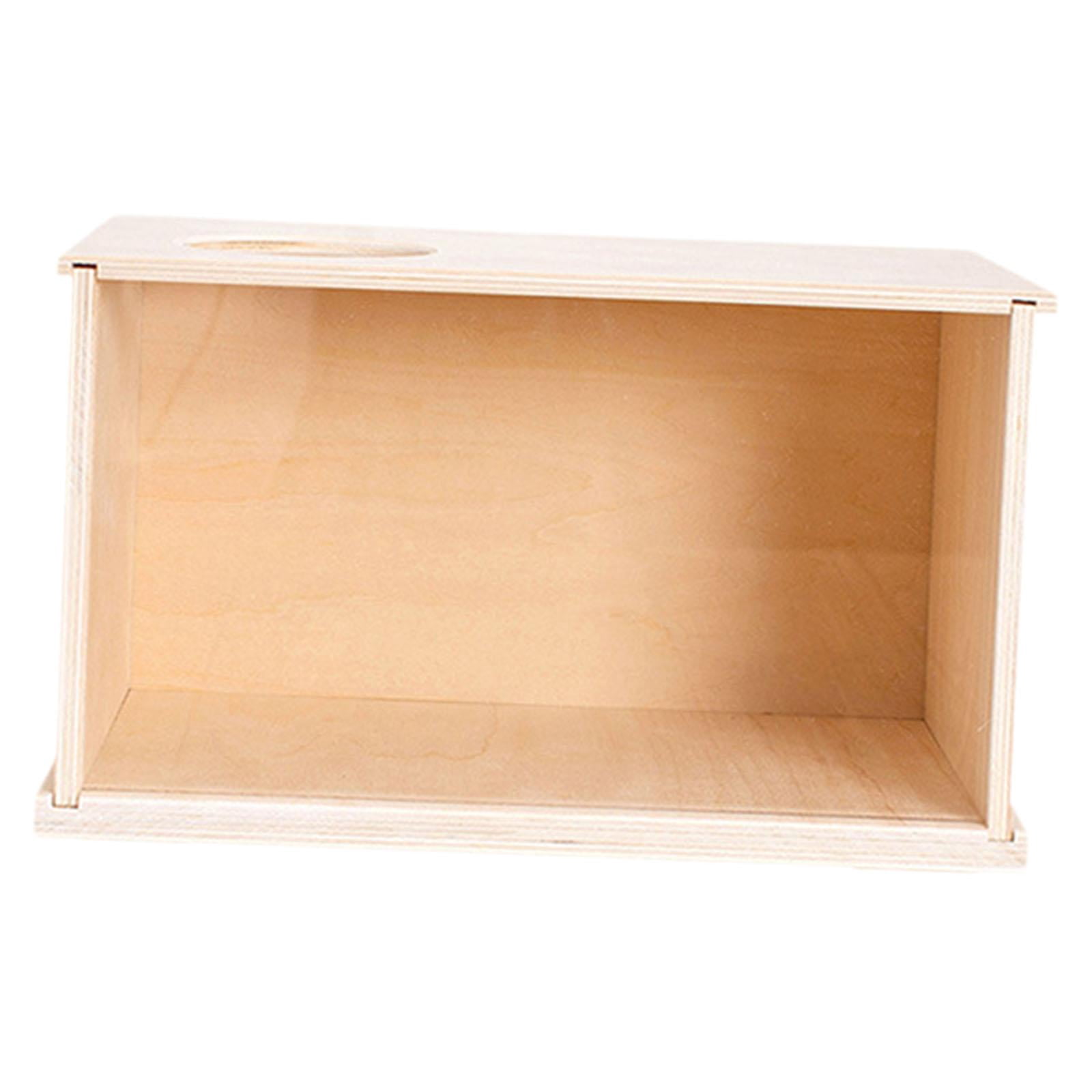 EHJRE Hamster Digging Box Pet Hideout Wooden Cage Decor Sand Bath Case Acrylic Visible Burrow Kit with Removable Lid Suitable for Small Pet Exploration Home Size L