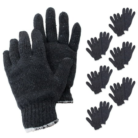 Gray String Knit Work Gloves, 10 Inches. 480 Pack of Breathable String Knit Gloves. Polyester, Cotton String Gloves with Knit Wrist. Machine-Washable Work Cotton Gloves Liners for Industrial Use