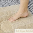 thumbnail image 4 of PiccoCasa Luxury Soft Plush Shaggy Thick Microfiber Bath Mat Floor Mat Non-slip Rubber Back Beige 20" x 31", 4 of 7