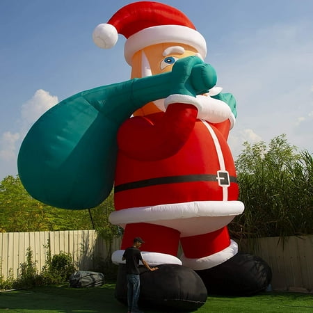 OZIS Giant 33Ft Inflatable Santa Claus with Blower for Christmas Yard Decoration Outdoor Yard Lawn Xmas Party Blow Up Decoration