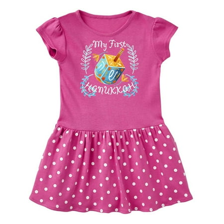 

Inktastic My 1st Hanukkah Dreidel and Laurels Gift Baby Girl Dress