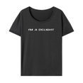thumbnail image 1 of Camiseta de mujer con cuello redondo, suave y elegante, cuello redondo, ropa de calle, camisetas de verano para XL, 1 of 8