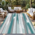 thumbnail image 2 of Blue Gray Stripes Outdoor Rug for Patio/Deck/Porch, Non-Slip Large Area Rug 5 x 7 Ft, Watercolor Modern Abstract Minimalist Indoor Outdoor Rugs Washable Area Rugs, Camping Rug Carpet Runner, 2 of 8