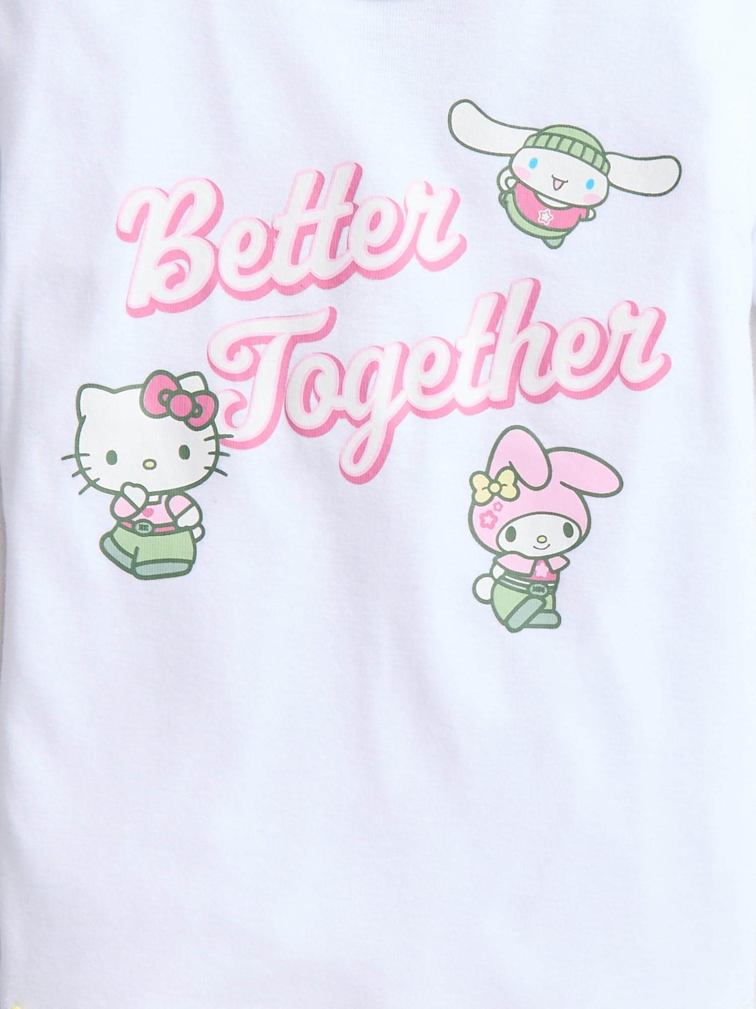 Hello Kitty and Friends Girls Better Together Graphic Ringer T-Shirt, Sizes 4-16
