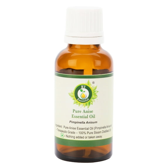 R V Essential Pure Anise Essential Oil 50ml (1.69oz)- Pimpinella Anisum (100% Pure and Natural Steam Distilled)