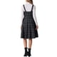 thumbnail image 3 of Vestido de tweed INSPIRE CHIC para mujer, sin mangas, con escote cuadrado, vestido tipo pinafore A en negro S, 3 of 6