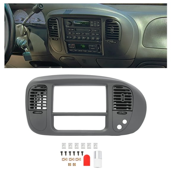 KOJEM Dashboard Radio Panel for 1997-2003 Ford F150 & Expedition Gray Painted ABS Plastic Direct Replacement