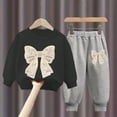 thumbnail image 2 of 1-2 Years Toddler Toddler Baby Girl Clothes Long Sleeve Letter Print Sweatshirt and Stretch Jogger Pants Newborn Fall Winter Outfit Long Sleeved Sweatshirt Pants Casual Two Piece Set, 2 of 4