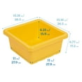 thumbnail image 2 of ECR4Kids Stackable Square Bins with Non-Snap Lids, Multipurpose Organization, Yellow, 2-Pack, 2 of 9