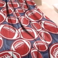 thumbnail image 3 of Red Footballs on Blue Pattern Blanket,Comfortable Soft Lamb Wool Throw Blanket,All Season,Warm Lightweight Blankets for Sofa Bed Couch Living Room Chair,40"x50", 3 of 4