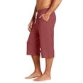 thumbnail image 4 of Nokdvo 3/4 Capri Pants for Mens Drawstring Elastic Waist Capris with Pockets Below Knee Joggers Wide Leg Stretch Comfy Lounge Lightweight Athletic Summer Capri Sweatpants,Vermilion XL, 4 of 6