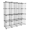 thumbnail image 6 of 16-Cube Black Wire Grid Modular Storage Shelving Unit | Versatile Metal Cubbies Organizer for Books, Toys & Entryway | Durable ABS Connectors | 47" W x 57" H, 6 of 10