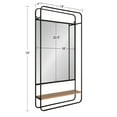 thumbnail image 7 of Kate and Laurel Webber Farmhouse Framed Wall Mirror with Shelf, 19 x 36, Rustic Brown and Charcoal Gray, Modern Decorative Mirror for Wall, 7 of 7