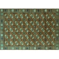 thumbnail image 1 of Ahgly Company Machine Washable Indoor Rectangle Southwestern Turquoise Blue Country Area Rugs, 7' x 9', 1 of 4